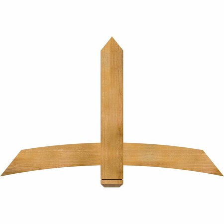 Ekena Millwork Bellingham Rough Sawn Timber Gable Bracket, Western Red Cedar, 60"W x 38"H x 2"D x 6"F, 15/12 Pitch GBW060X38X0206BEL00RWR